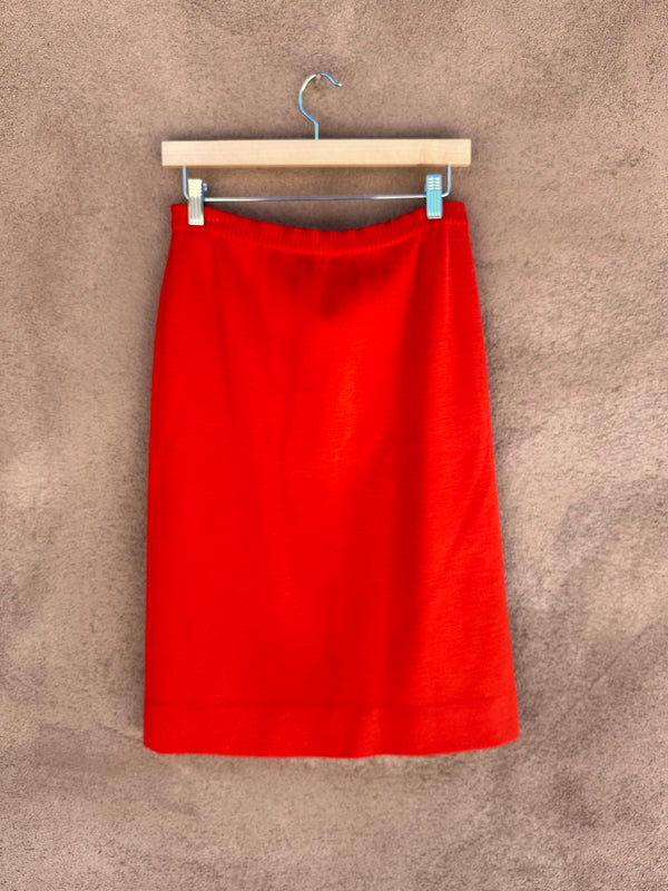 100% Wool Sebastian Tomato Orange Skirt