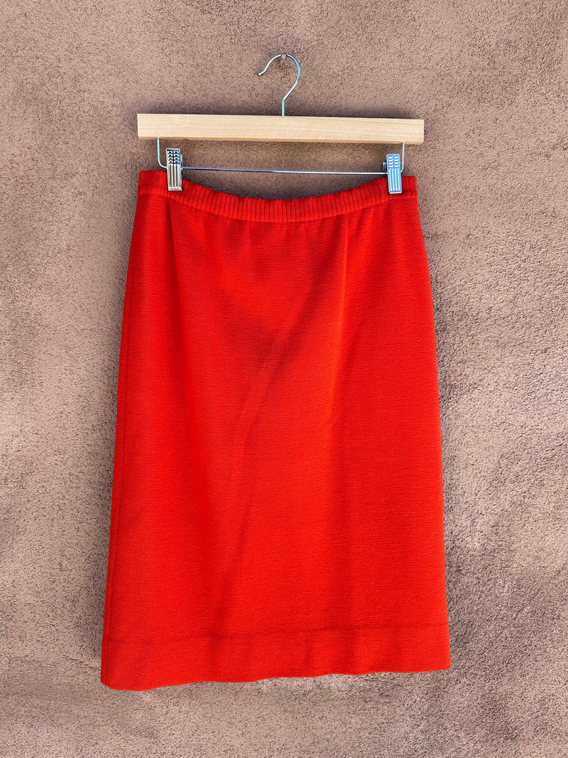 100% Wool Sebastian Tomato Orange Skirt