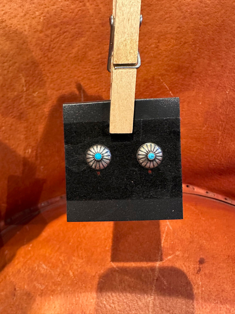 Sleeping Beauty Turquoise Conchos Earrings
