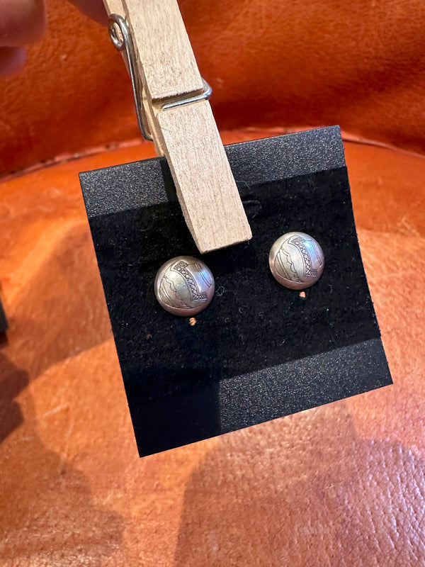 Sterling Silver Pot Stud Earrings