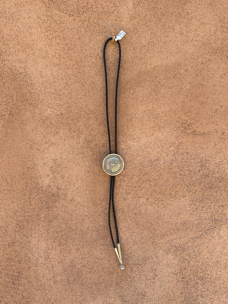 Sterling Concho Wheel Bolo Tie