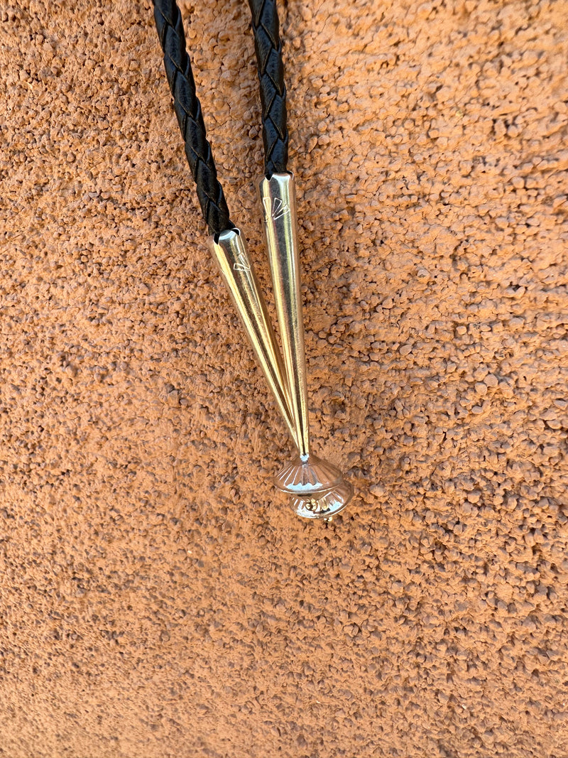 Sterling Concho Wheel Bolo Tie