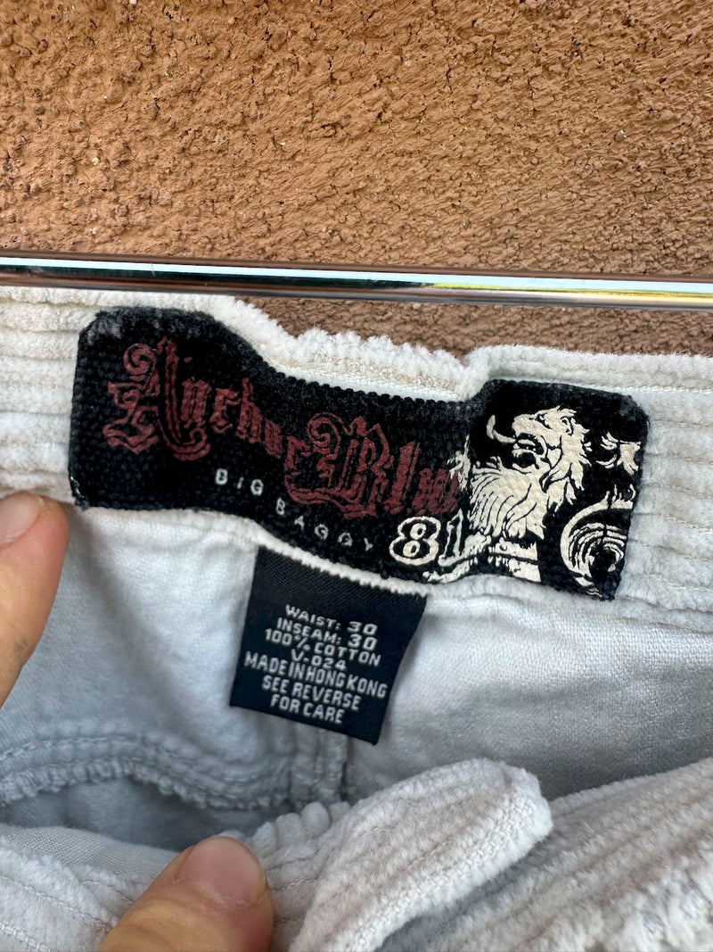 1990's Anchor Blue Eggshell Corduroy Slack, fits 30 x 29