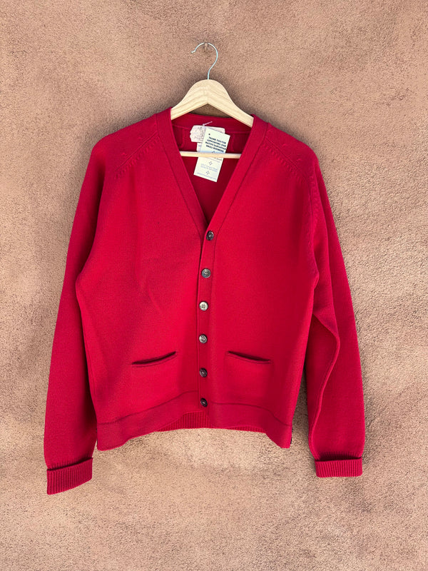 1960's Fairway Knit Red Wool Cardigan