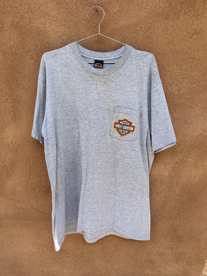 97/98 Gray Harley Tee with Pocket - as is