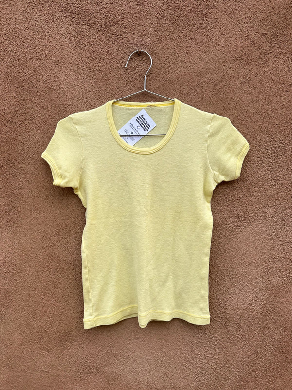 Yellow 1970's Baby Doll Ringer T-shirt