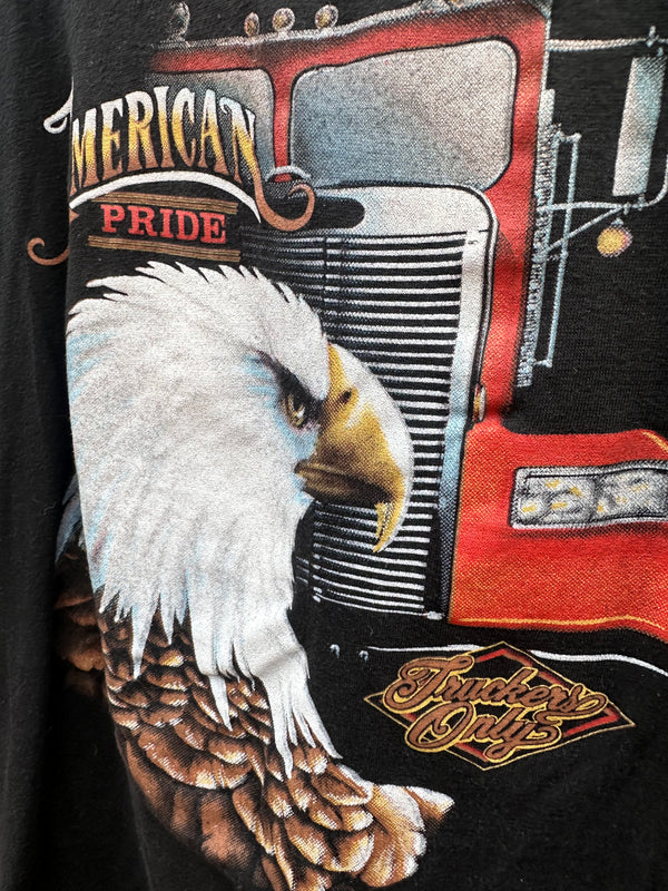 1986 American Pride Truckers Only 3D Emblem T-shirt