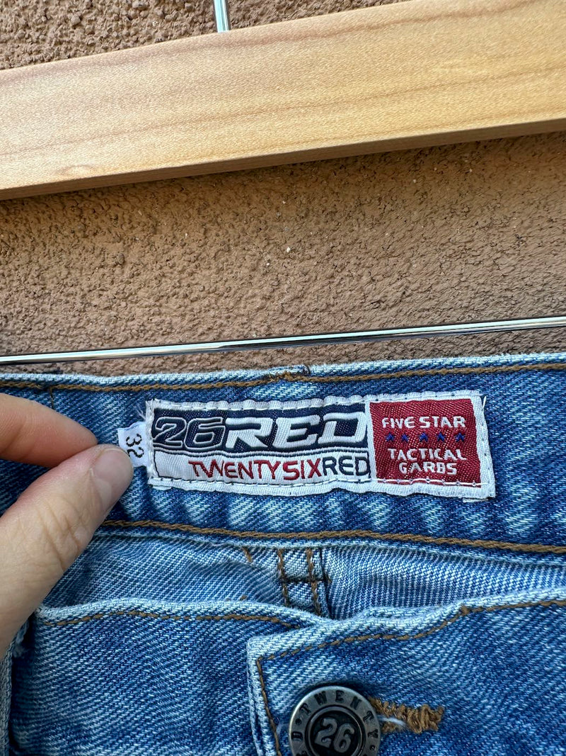 Twenty Six Red Baggy Carpenter Jeans 30 x 31