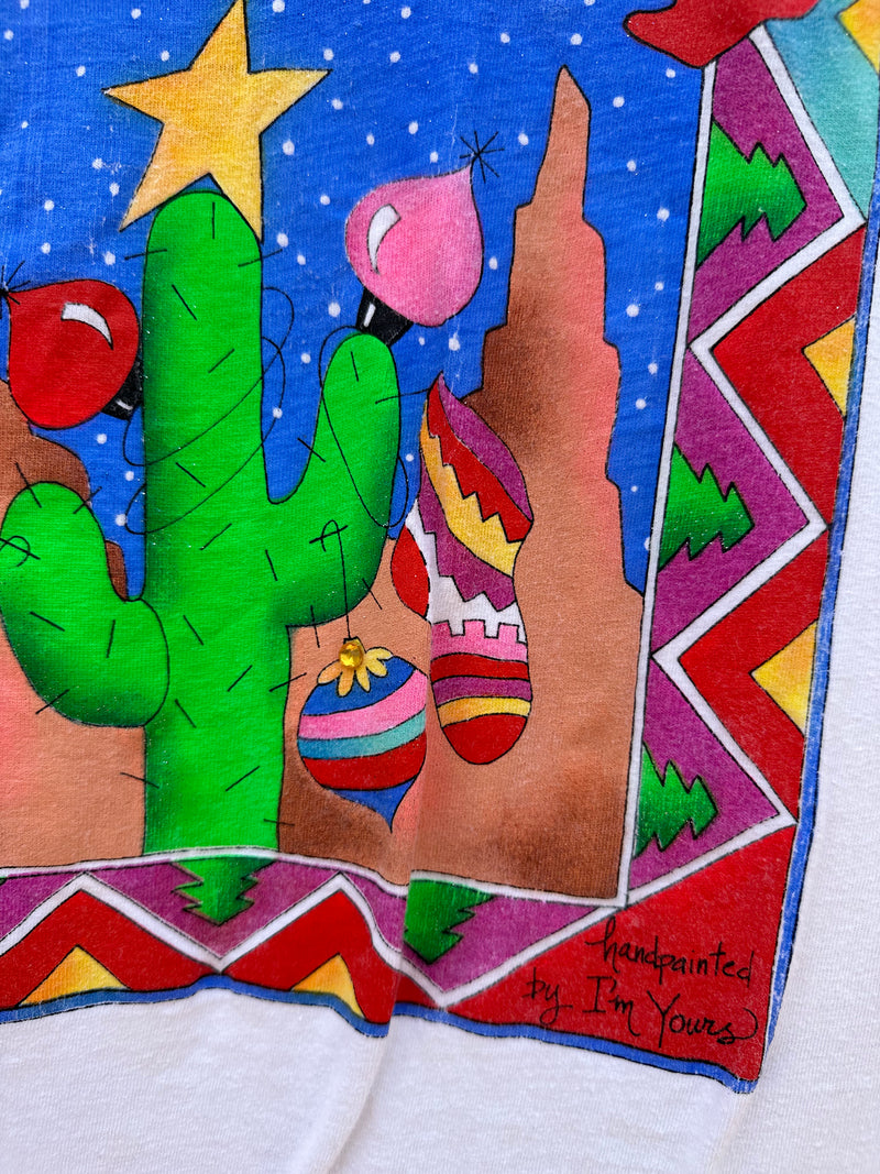 Long Sleeve Southwest Christmas Tee with Saguaro Cactus