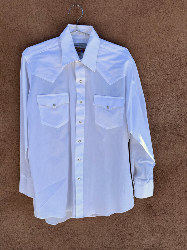 White "Authentic Western" Pearl Snap Cowboy Shirt
