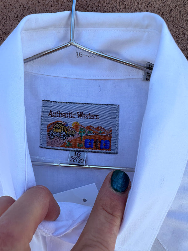 White "Authentic Western" Pearl Snap Cowboy Shirt