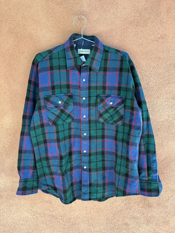 100% Wool Flannel Plaid Shirt by St. John's Bay