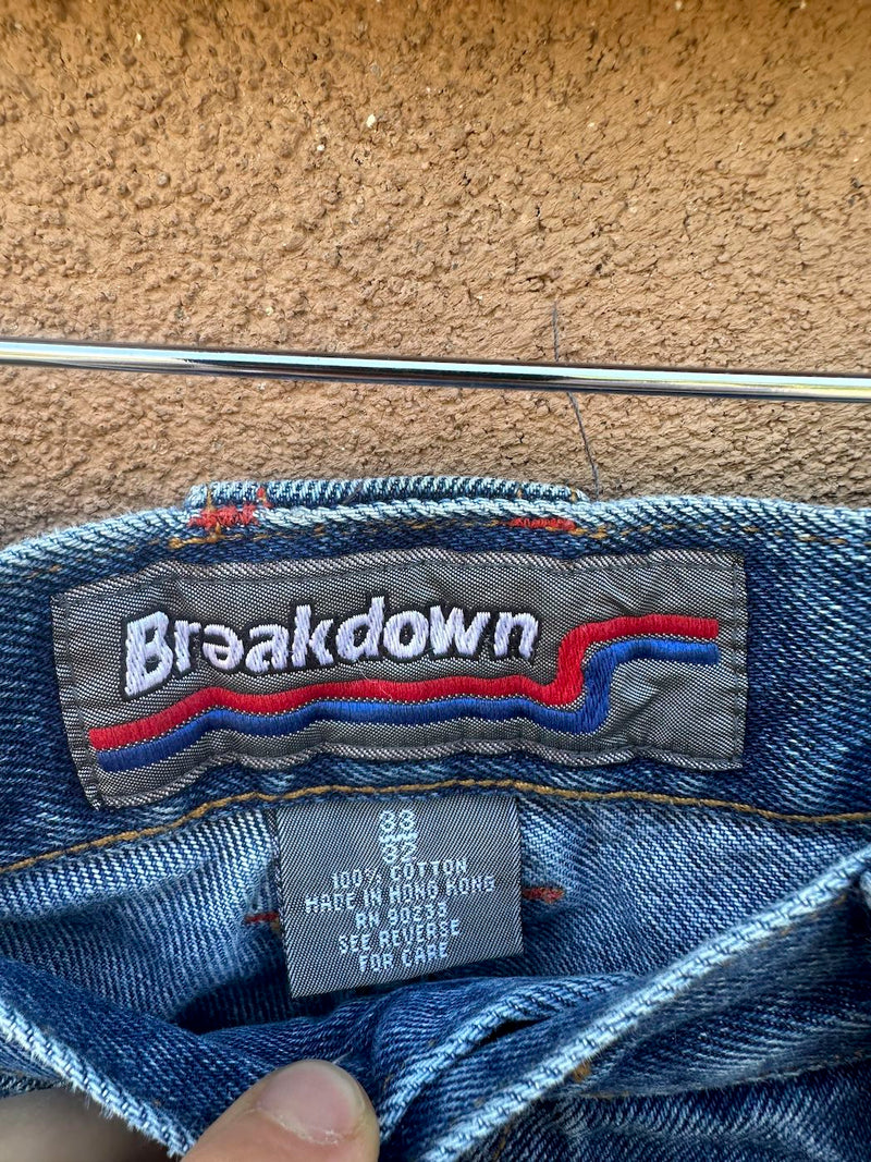 90's Breakdown Extra Baggy & Flared Jeans 31 x 27 - Cut Hem