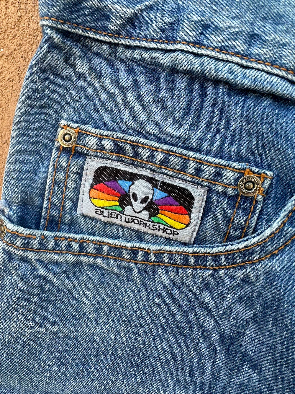 Vintage Alien Workshop Baggy Jeans 33 x 25 – DESERT MOSS VINTAGE