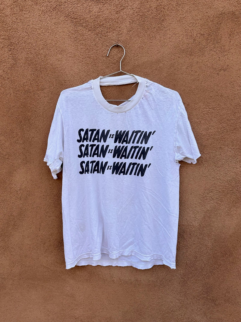 Satan is Waitin' Thrashed T-shirt