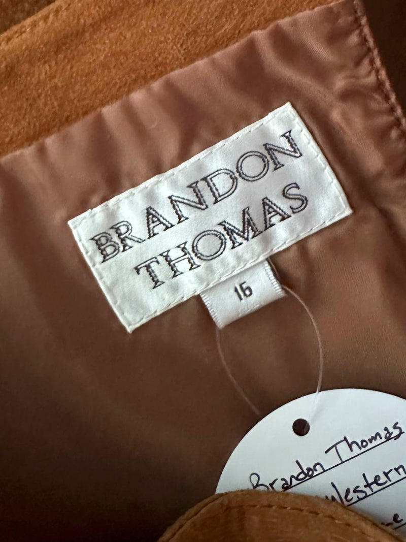 Brandon Thomas Suede Western Skirt, 16
