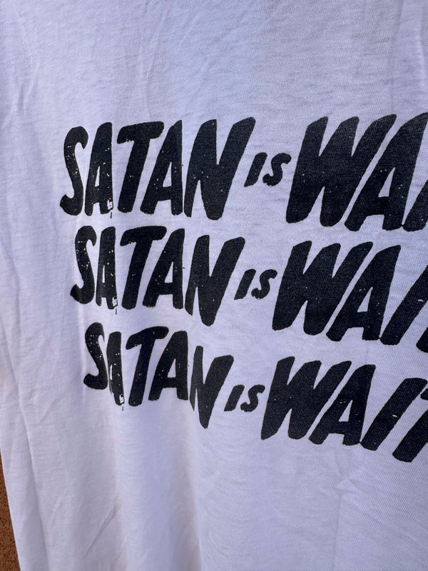 Satan is Waitin' Thrashed T-shirt