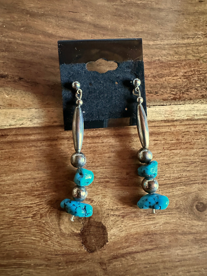 Sterling Silver & Turquoise Dangle Earrings