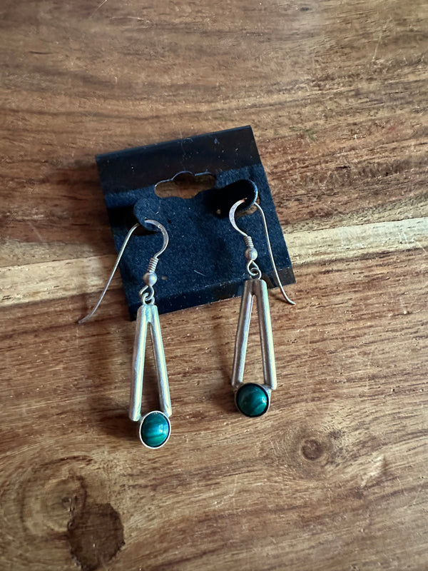 Malachite Sterling Silver Earrings