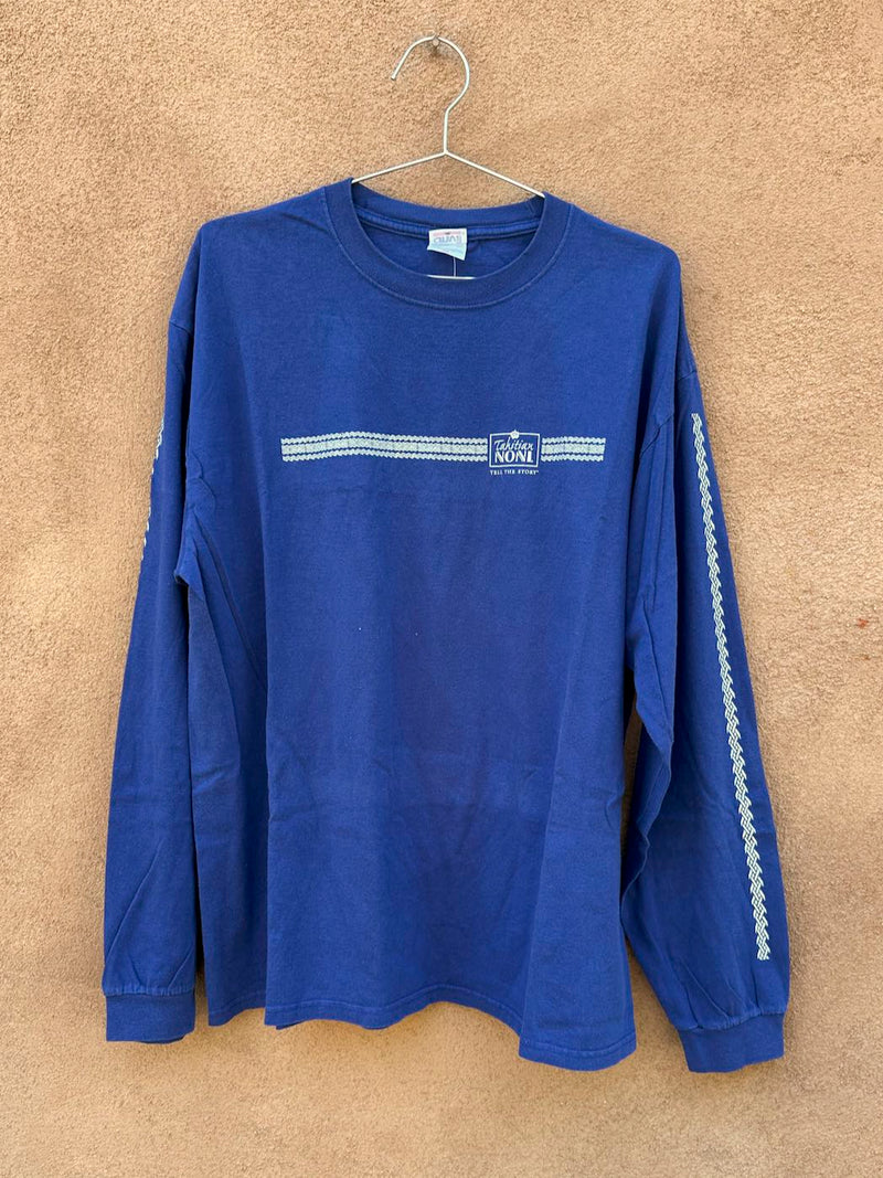 Blue Long Sleeve Tahitian Noni T-shirt