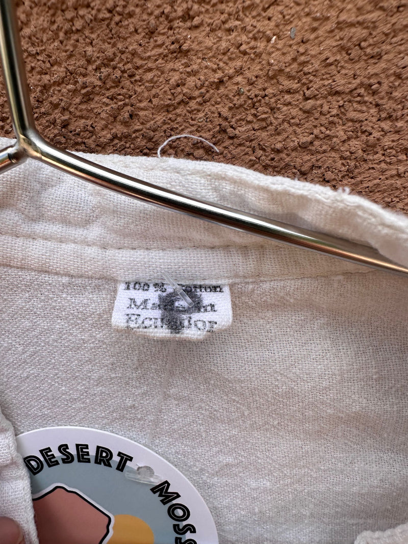 White Cotton Peasant Shirt/Blouse