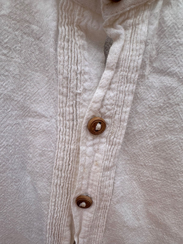 White Cotton Peasant Shirt/Blouse