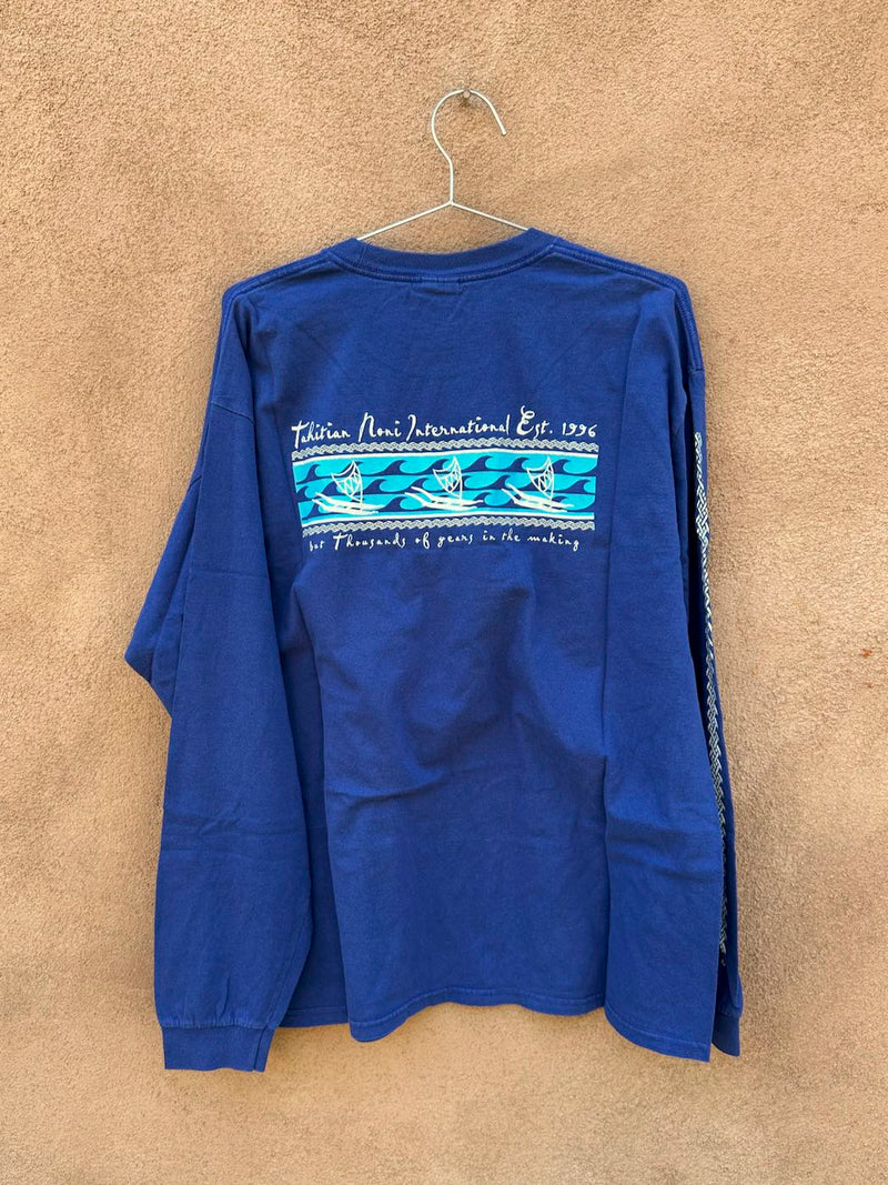 Blue Long Sleeve Tahitian Noni T-shirt