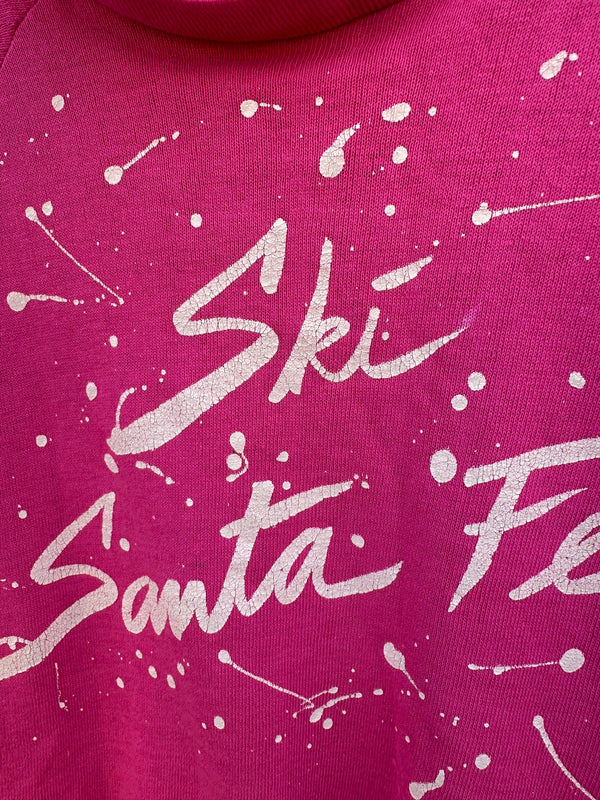 Pink 1980's Ski Santa Fe Sweatshirt s/xs - as is