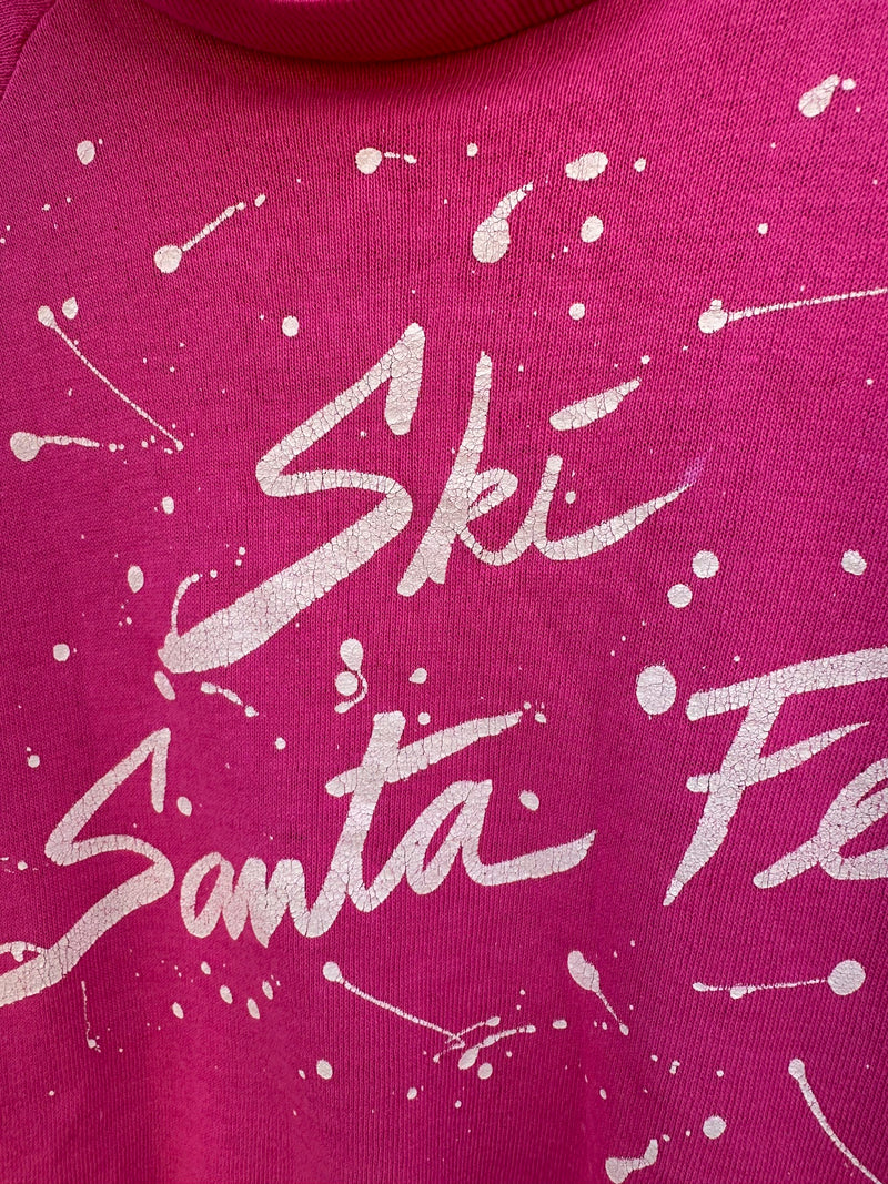 Pink 1980's Ski Santa Fe Sweatshirt s/xs - as is