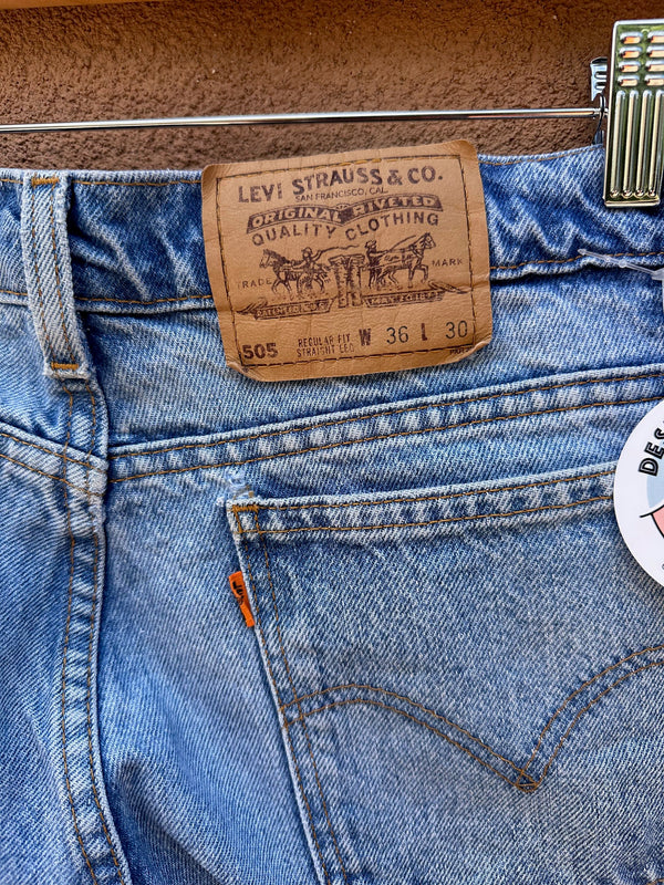 1980's Levi's Orange Tag 505 Jeans 36 x 30