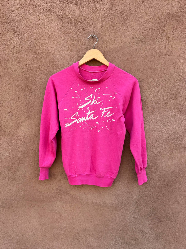 Pink 1980's Ski Santa Fe Sweatshirt s/xs - as is