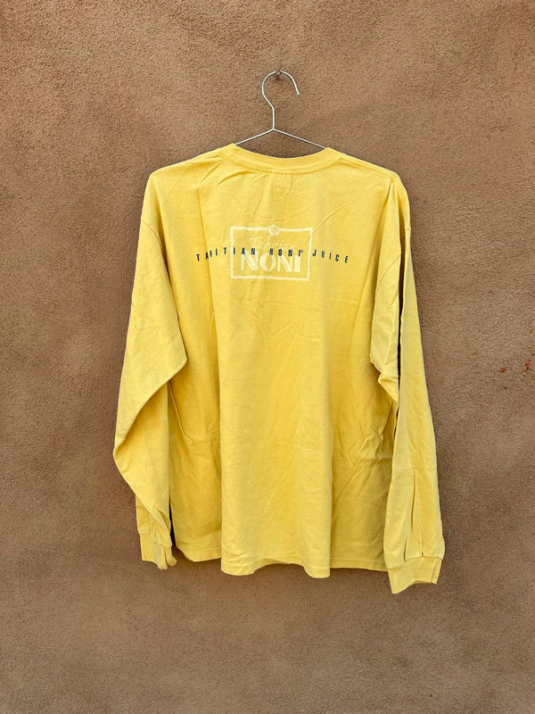 Yellow Long Sleeve Tahitian Noni Juice T-shirt