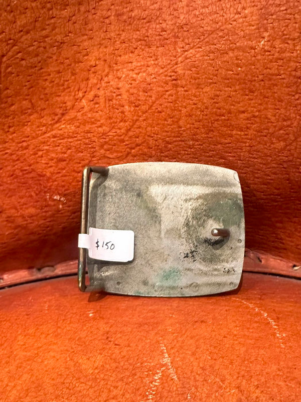 1960's New Mexico Belt Buckle with Turquoise Flake