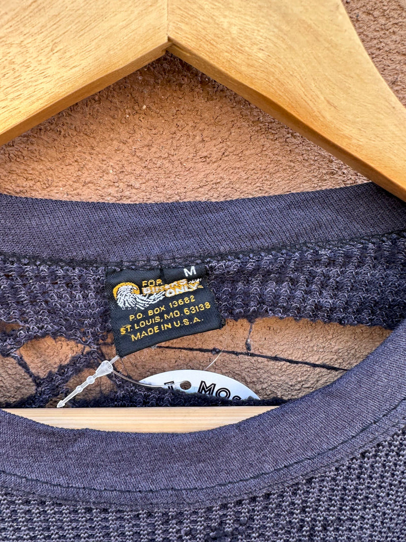 Early 80's Thrashed Harley Davidson Waffle Knit Thermal - Our Way of Life