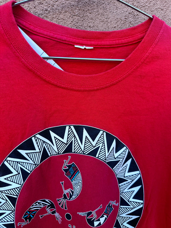Red Kokopelli Wheel T-shirt