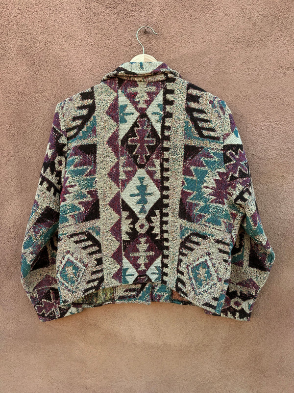 Southwest Style Tapestry Jacket with Concho Buttons