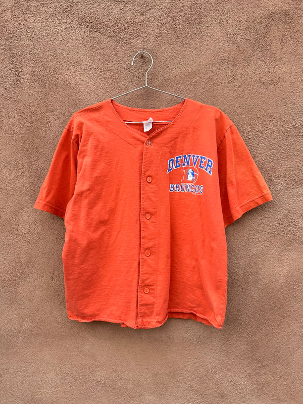 Denver Broncos Button Up Baseball Style T-shirt