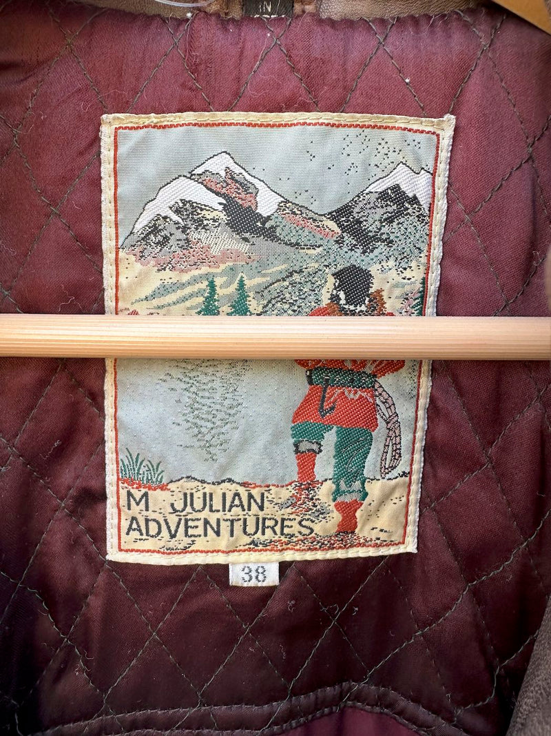 M. Julian Adventures Desert Taupe Leather Bomber, 38