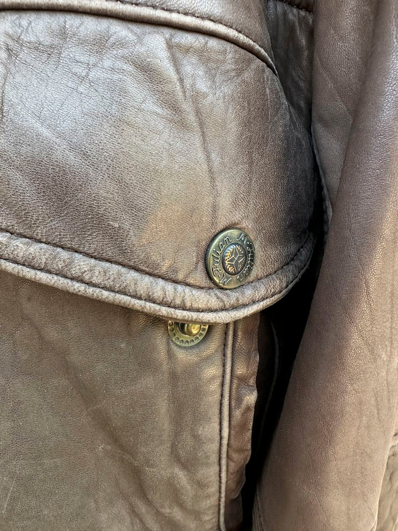 M. Julian Adventures Desert Taupe Leather Bomber, 38