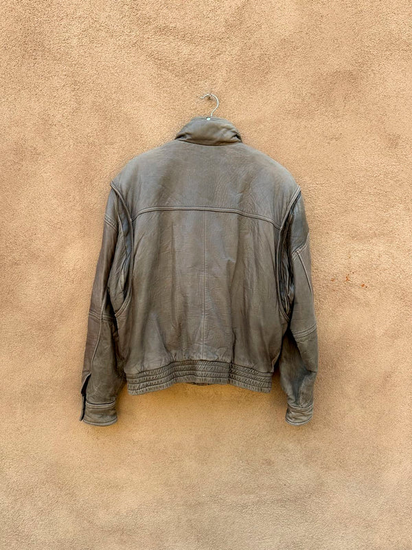 M. Julian Adventures Desert Taupe Leather Bomber, 38