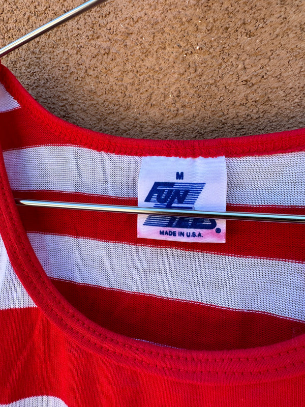 Red & White Striped Tank - Fun Times