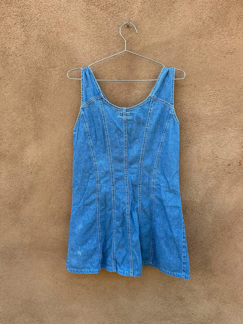 Y2K Xhilaration Denim Pearl Snap Tank Top
