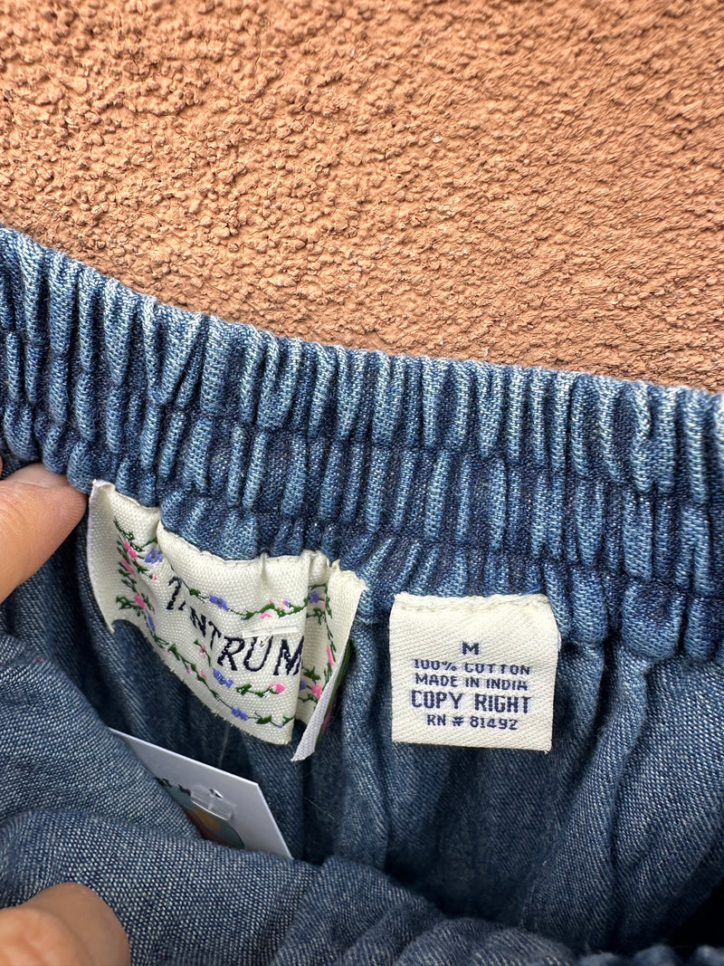 Tantrum Denim Maxi Skirt with Conchos - M/L