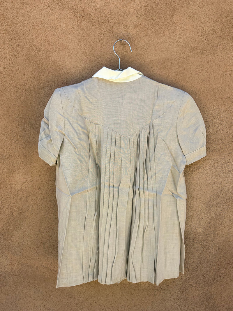 1960's Pleated School Girl Linen Top