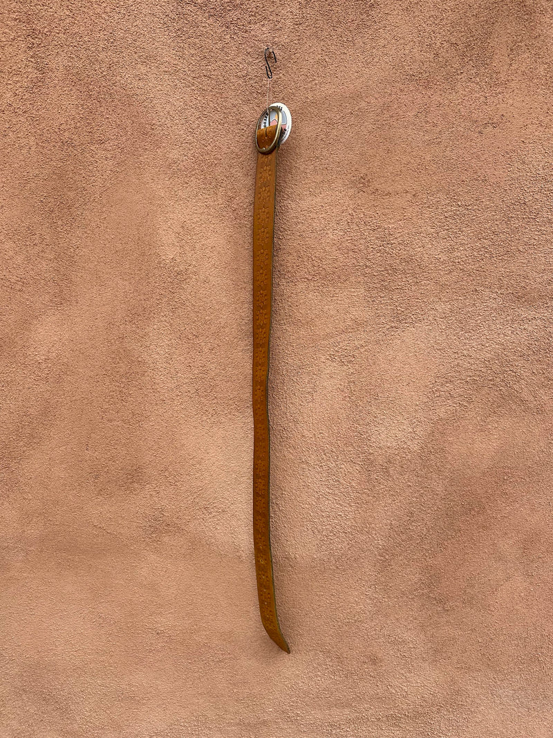 1970's Embossed Leather Belt with Brass Buckle (on hold)