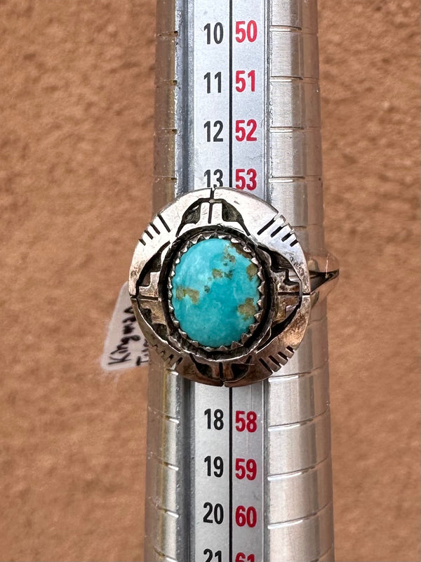 Kingman Turquoise Diné Inlay Sterling Silver Ring