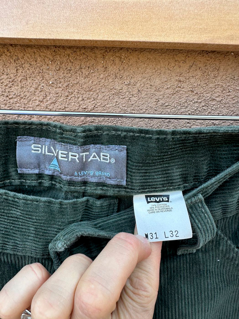 90's Forest Green Silvertab Corduroy Carpenter Pants 31 x 32