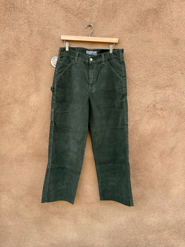 90's Forest Green Silvertab Corduroy Carpenter Pants 31 x 32