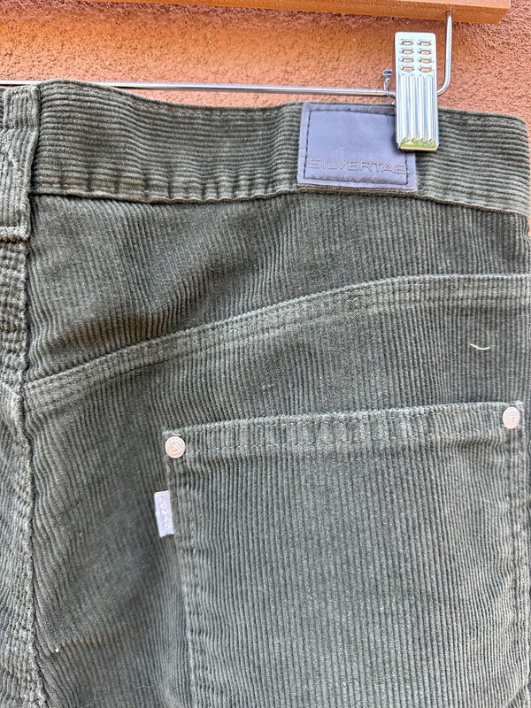 90's Forest Green Silvertab Corduroy Carpenter Pants 31 x 32