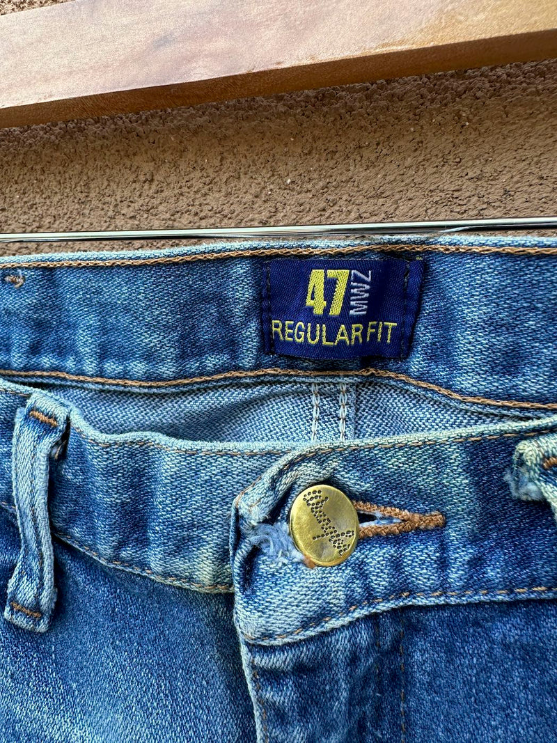 Thrashed & Faded 90's Wrangler MWZ Regular Fit Jeans 29 x 32